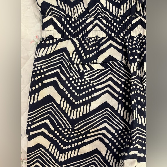 J. Crew Linen Cotton V-Neck Zig Zag Sleeveless Jumpsuit size 2 - Picture 11 of 12